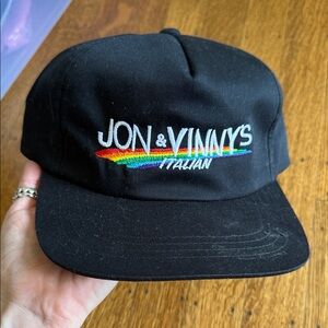 Jon & Vinny's Rare Madhappy collab Black Logo Baseball Cap with Rainbow Accent